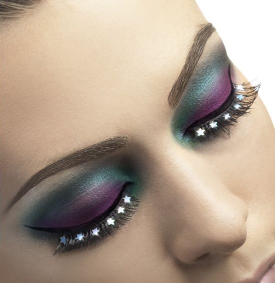 Eyelashes, Black With Stars, Contains Glue