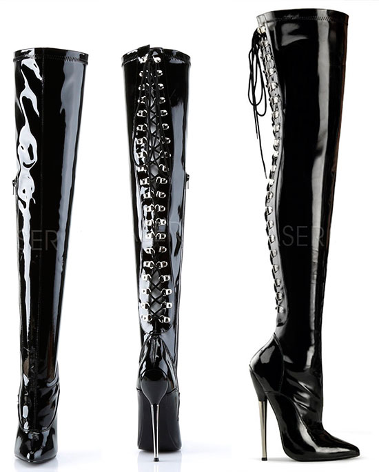 XL Boots Thin Heel - Black