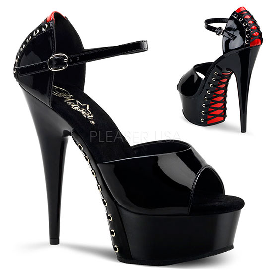Sandálias Corset - Negro/Vermelho