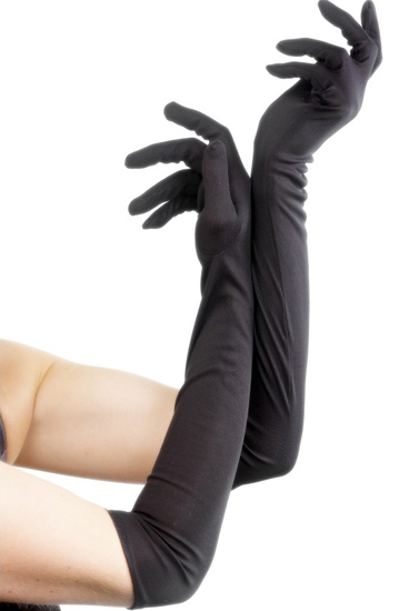 Long Lycra Gloves - Black